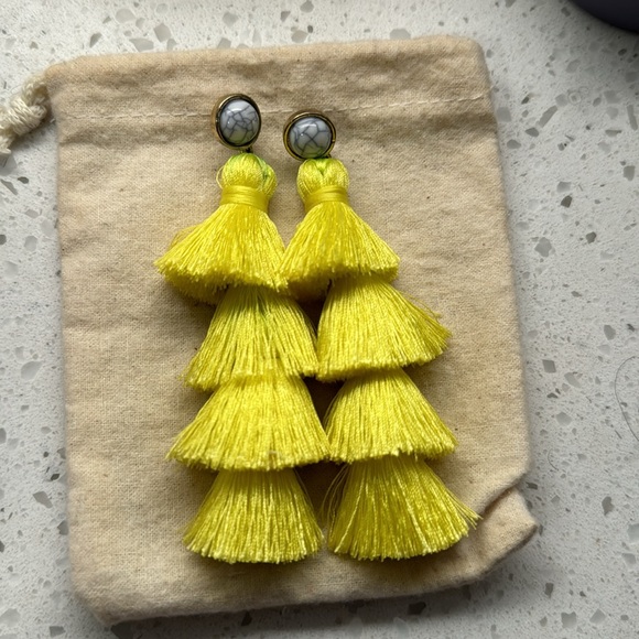 NEW LISTING! Baublebar yellow tassle earrings - Picture 3 of 6